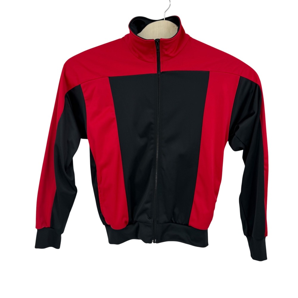 Herman's Track Jacket Men Large Red Black Colorblock Sportswear Zip Up Retro